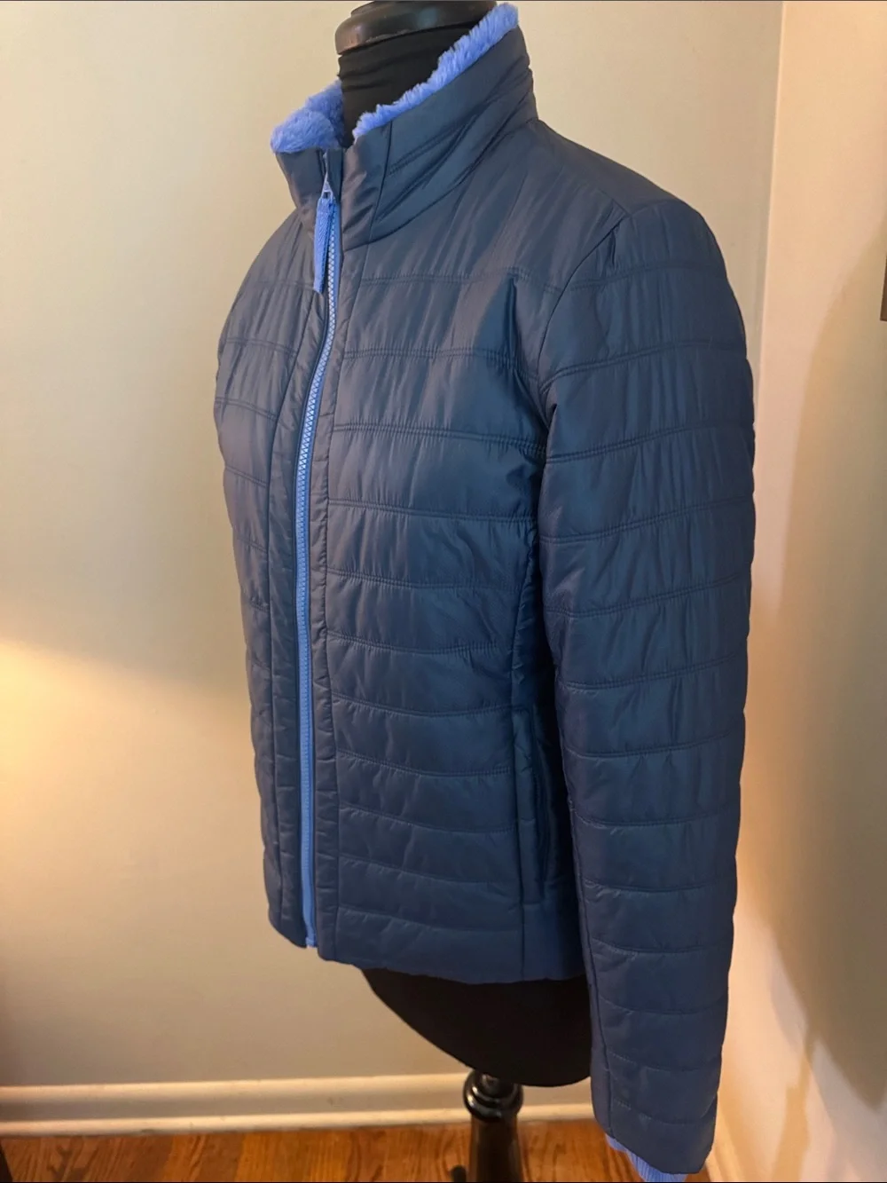 Athleta EXCELLENT CONDITION Girls Blue Warm+Fuzzy Jacket-Size 14